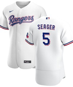 Texas Rangers Corey Seager 5 Mlb White Home Patch Jersey Gift For Rangers Fans