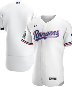 Texas Rangers Home Authentic Team Jersey - White Mlb