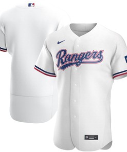 Texas Rangers Home Authentic Team Logo Jersey - White Mlb
