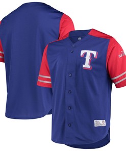 Texas Rangers Stitches Button-Up Jersey - Royal/Red Jersey