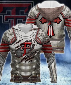 Texas Tech Red Raiders Knights Templar Armor 3D Hoodie Texas Tech Red Raiders Gifts for Men
