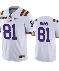 Thaddeus Moss Lsu Tigers 2020 National Championship White Jersey