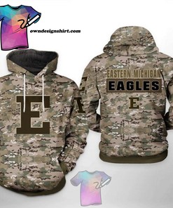 [The Best Selling] Eastern Michigan Eagles NCAA Camo Veteran 3D All Over Print Shirt