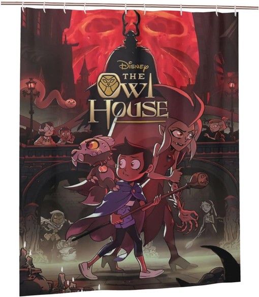 The Owl Anime House Shower Curtain - Home Decor for Bathroom