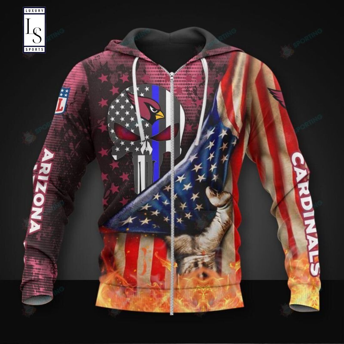 The Punisher Arizona Cardinals NFL Hoodie 3D