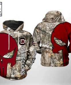 The Punisher South Carolina Gamecocks Camo Hunting 3D Hoodie