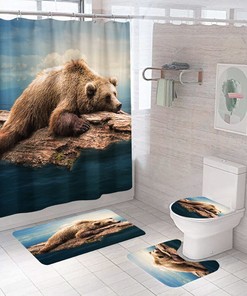 Thick Bear Shower Curtain for Bathroom Decor