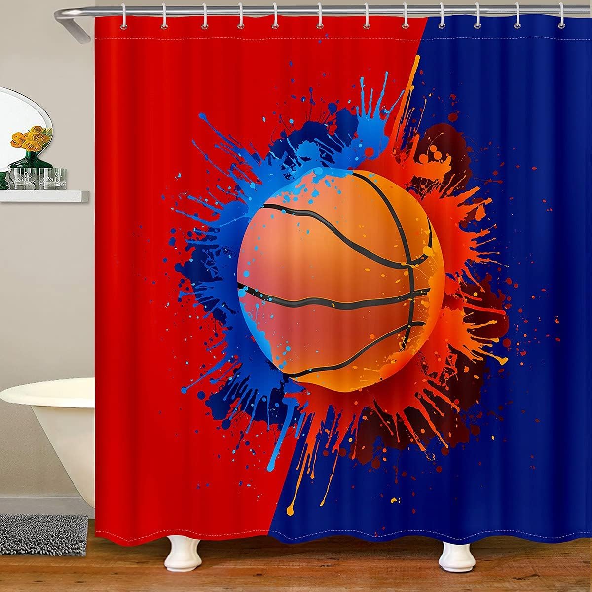 Tie Dye Basketball Shower Curtain - Add a Splash of Color to Your Bathroom Decor
