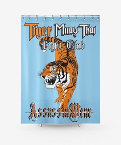 Tiger Muay Thai Shower Curtain - Assassin Wear Bathroom Decor