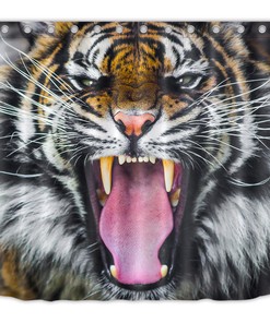 Tiger Roar Fabric Shower Curtain Bathroom Decor
