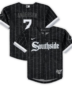 Tim Anderson Chicago White Sox Infant City Connect Script Replica Jersey - Black Mlb