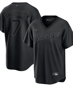 Tim Anderson Chicago White Sox Pitch Black Fashion Replica Player Jersey - Black Mlb