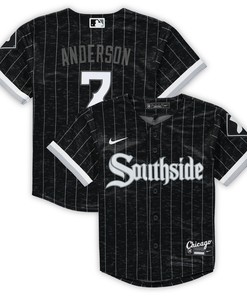 Tim Anderson Chicago White Sox Preschool City Connect Script Replica Jersey - Black Mlb
