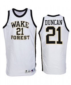 Tim Duncan 21 Wake Forest Demon Deacons Throwback Uniform Jersey College Basketball White