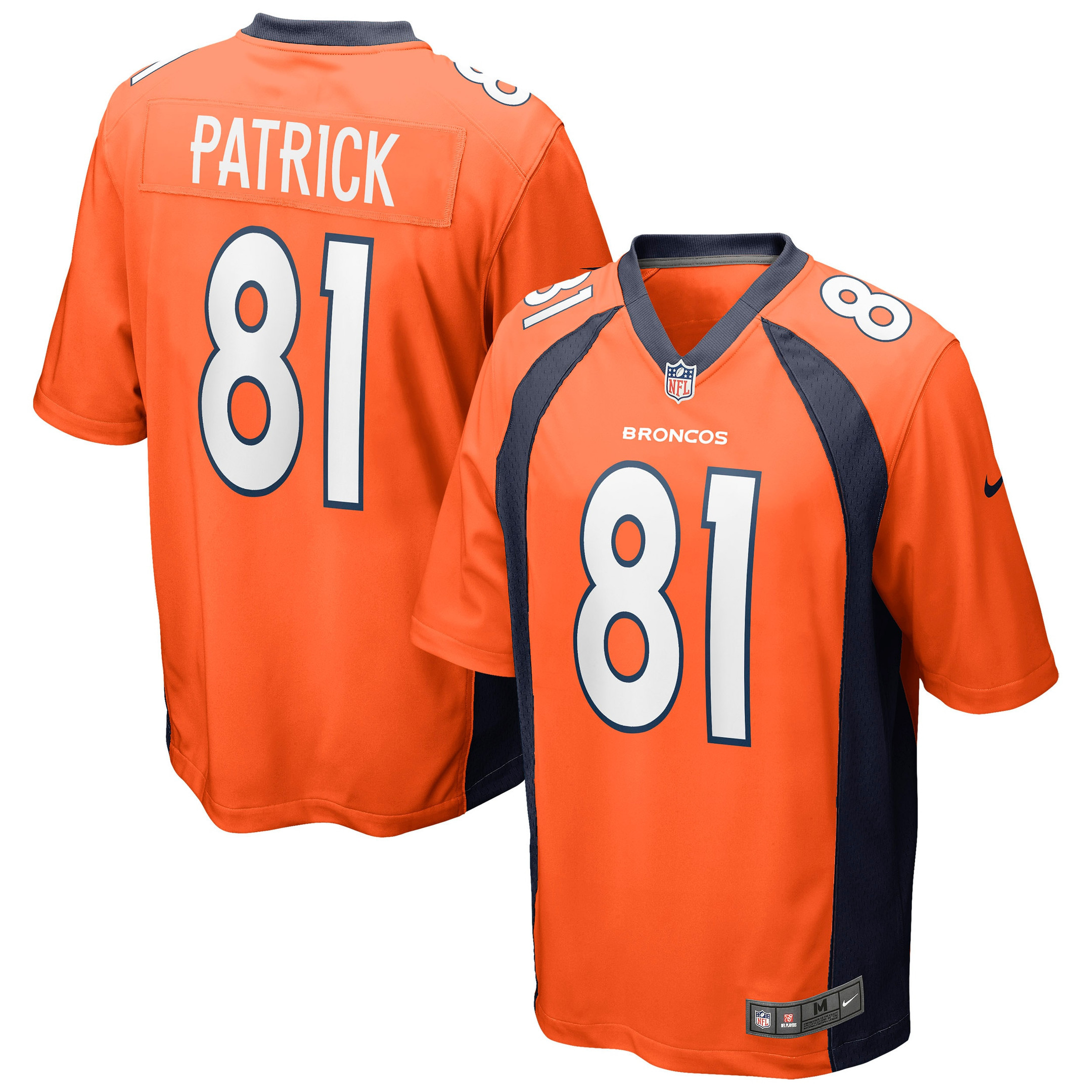 Tim Patrick Denver Broncos Game Jersey - Orange Nfl