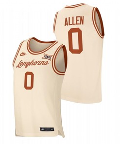 Timmy Allen 0 Texas Longhorns Cream 2023 Transfer College Basketball Jersey