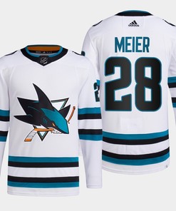 Timo Meier 28 San Jose Sharks White Jersey 2022-23 Away Primegreen
