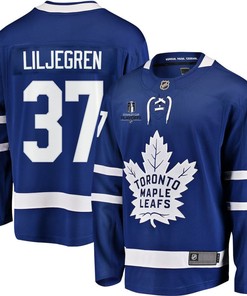 Timothy Liljegren 37 Toronto Maple Leafs Stanley Cup 2023 Playoffs Patch Home Breakaway Men Jersey - Blue