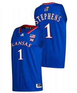Tina Stephens 1 Kansas Jayhawks 2022 Basketball Men Jersey - Blue