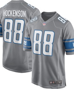 T.j. Hockenson Detroit Lions Game Jersey - Silver Nfl