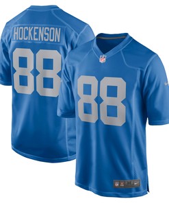 Tj Hockenson Detroit Lions Game Player Jersey Blue Nfl