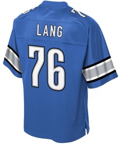 T.j. Lang Detroit Lions Nfl Pro Line Historic Logo Player Jersey - Blue