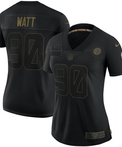 T.j. Watt Pittsburgh Steelers Womens 2020 Salute To Service Limited Jersey - Black