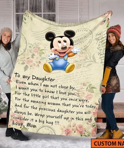 To My Daughter Fleece Blanket, Mickey Mouse Mink Sherpa, Gift Ideas Mother's Day, Gift For Mama Blanket, Blanket for Mom from Son, Birthday