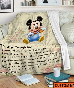 To My Daughter Fleece Blanket, Mickey Mouse Mink Sherpa, Gift Ideas Mother's Day, Gift For Mama Blanket, Blanket for Mom from Son, Birthday