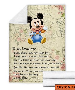 To My Daughter Fleece Blanket, Mickey Mouse Mink Sherpa, Gift Ideas Mother's Day, Gift For Mama Blanket, Blanket for Mom from Son, Birthday