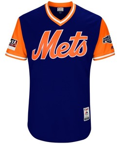 Todd Frazier Toddfather New York Mets Majestic 2018 Mlb Little League Classic Jersey - Scarlet/light Blue