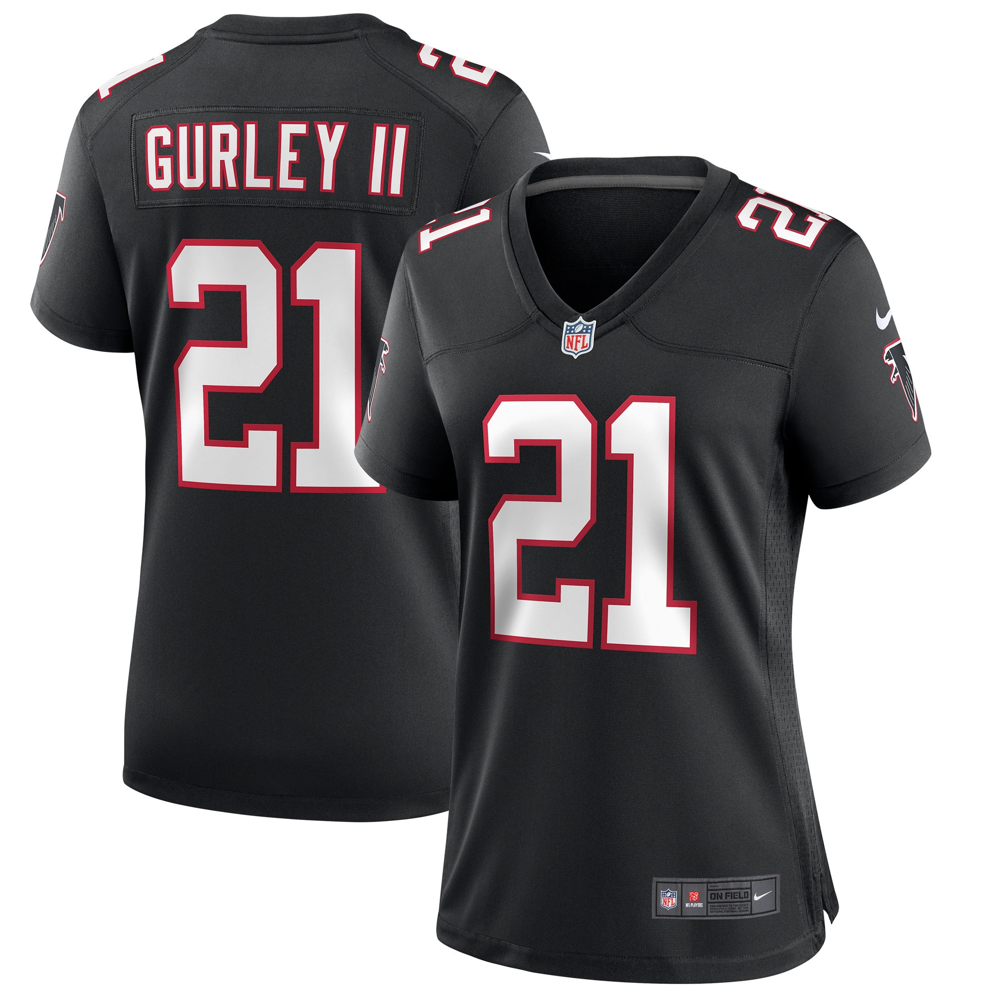 Todd Gurley Ii Atlanta Falcons Womens Throwback Game Jersey - Black Nfl