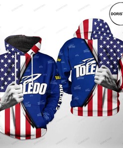 Toledo Rockets NCAA US Flag 3D Hoodie