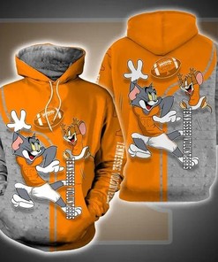 Tom And Jerry Play Football for Tennessee Volunteers 3D Hoodie Tennessee Volunteers Fans Gift