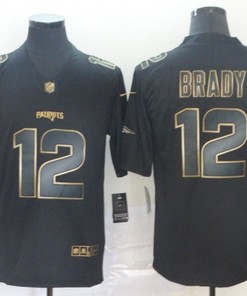 Tom Brady #12 New England Patriots Nfl Explosion Legendary Gold Black Jersey