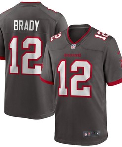 Tom Brady 12 Tampa Bay Buccaneers Alternate Game Jersey - Pewter