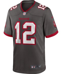 Tom Brady 12 Tampa Bay Buccaneers Alternate Game Jersey - Pewter