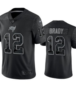Tom Brady 12 Tampa Bay Buccaneers Black Reflective Limited Jersey - Men