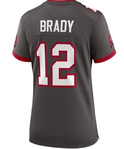 Tom Brady 12 Tampa Bay Buccaneers Women's Alternate Game Jersey - Pewter