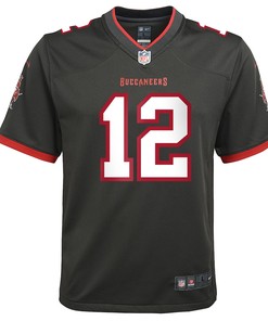 Tom Brady 12 Tampa Bay Buccaneers Youth Alternate Game Jersey - Pewter