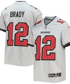 Tom Brady 12 Tampa Bay Buccaneers Youth Inverted Team Game Jersey - Gray