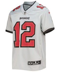 Tom Brady 12 Tampa Bay Buccaneers Youth Inverted Team Game Jersey - Gray