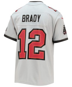 Tom Brady 12 Tampa Bay Buccaneers Youth Inverted Team Game Jersey - Gray