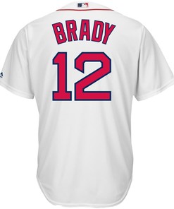 Tom Brady Boston Red Sox Majestic X Mlb Crossover Cool Base Player Jersey - White
