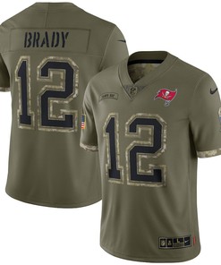 Tom Brady Tampa Bay Buccaneers 2022 Salute To Service Limited Jersey - Olive