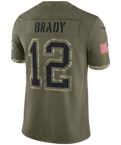 Tom Brady Tampa Bay Buccaneers 2022 Salute To Service Limited Jersey - Olive