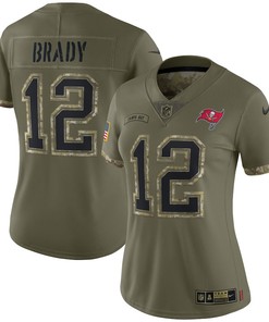 Tom Brady Tampa Bay Buccaneers Women's 2022 Salute To Service Limited Jersey - Olive
