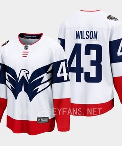 Tom Wilso 43 Washington Capitals 2023 Jersey Stadium White Primegreen