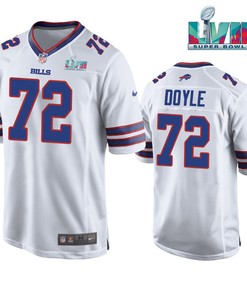 Tommy Doyle 72 Buffalo Bills Super Bowl LVII Away Player Men Jersey - White Jersey
