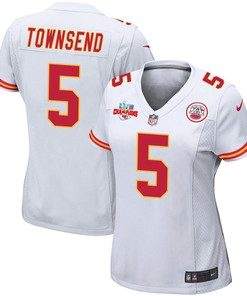Tommy Townsend 5 Kansas City Chiefs Super Bowl LVII Champions 3 Stars Women Game Jersey - White